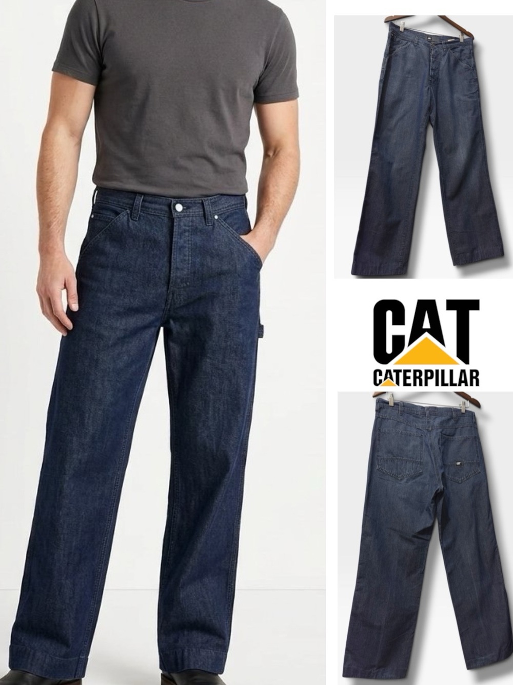 CAT Caterpillar | NWOT Vintage Straight Leg Utility Denim Work Jeans (Sz 32x32)
